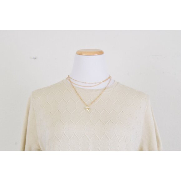 Vintage 80s Beige Knit Pullover Top | size PXL - Picture 7 of 10